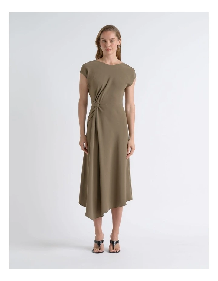 Crew Neck Twist Midi Dress image 1