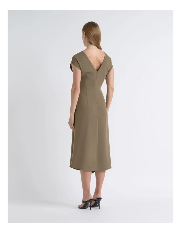 Crew Neck Twist Midi Dress image 2