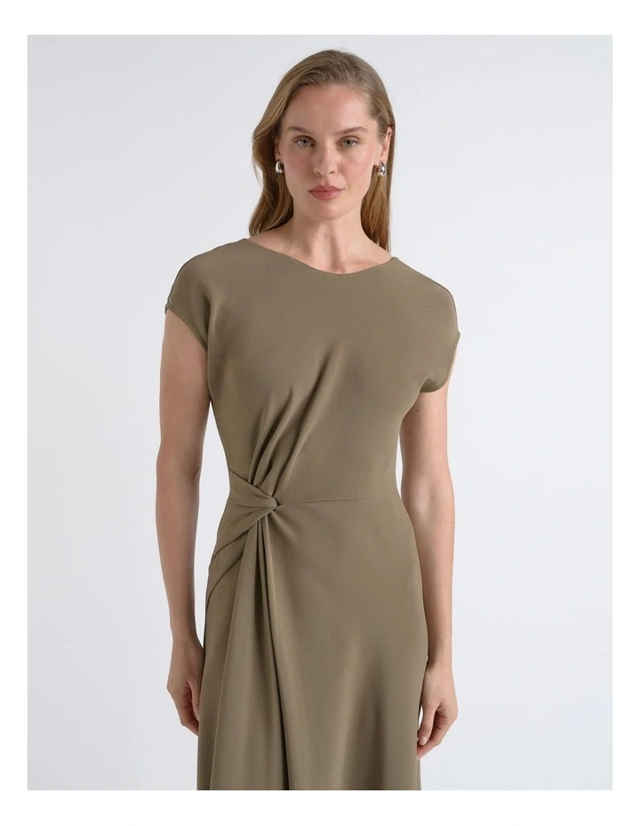 Crew Neck Twist Midi Dress image 3