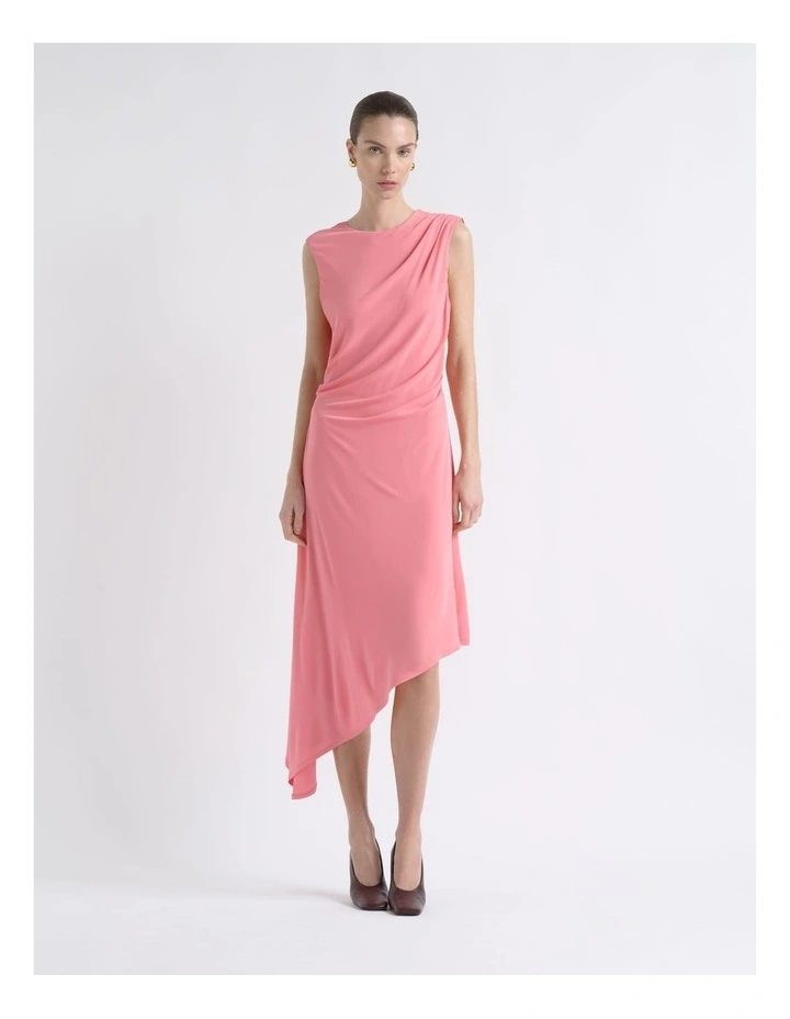 Asymmetric Drape Midi Dress image 1