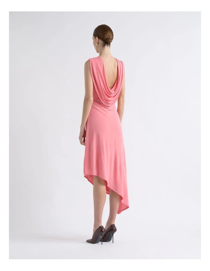 Asymmetric Drape Midi Dress image 2