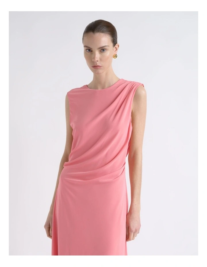 Asymmetric Drape Midi Dress image 3