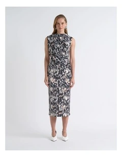 Skin Fade Asymmetric Midi Dress