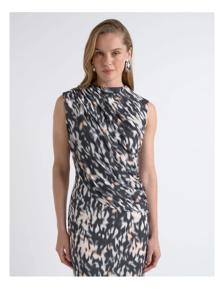 Skin Fade Asymmetric Midi Dress image 3