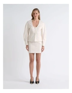 Curved Sleeve Blazer in Vanilla