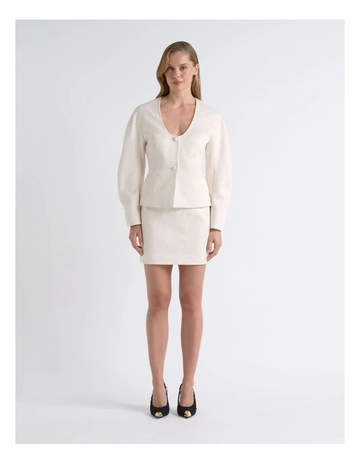 Curved Sleeve Blazer in Vanilla image 1