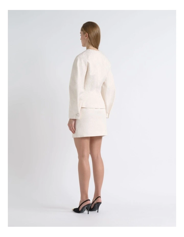 Curved Sleeve Blazer in Vanilla image 2