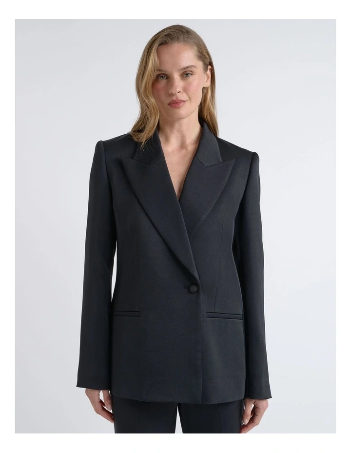 Satin Drape Back Blazer image 3