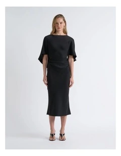 Bias Drape Midi Dress