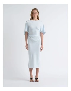 Bias Drape Midi Dress