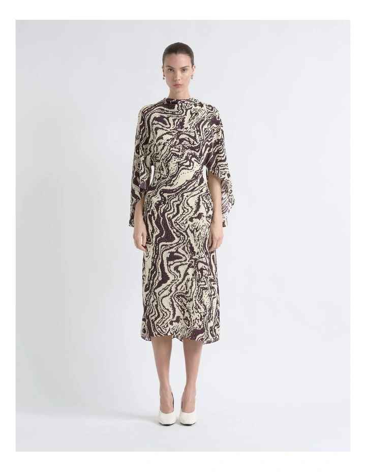 Draped Sleeve Midi Dress image 1