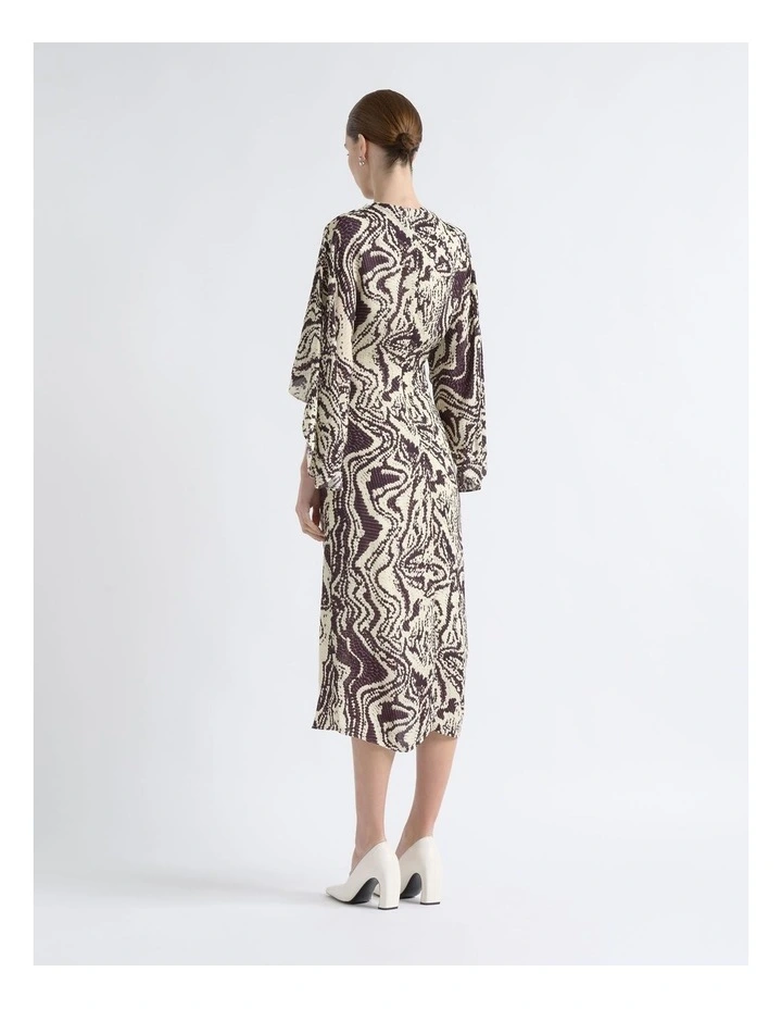 Draped Sleeve Midi Dress image 2