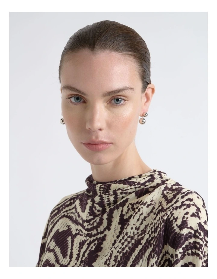 Draped Sleeve Midi Dress image 4