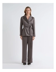 Satin Tie Belt Shirt
