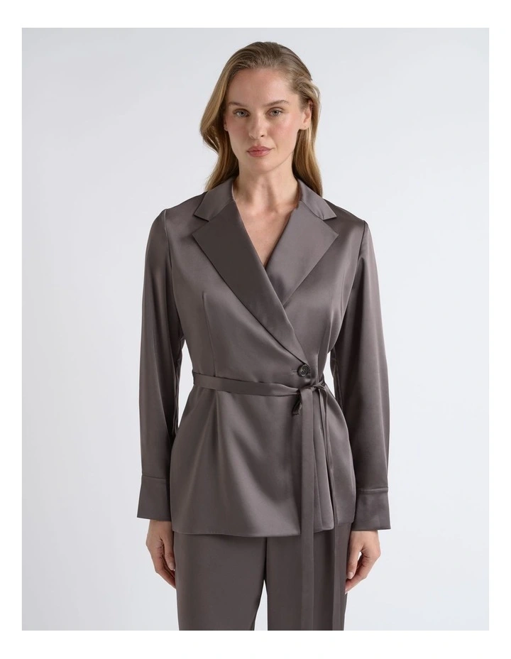 Satin Tie Belt Shirt image 4