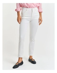 Slim Cropped Jeans in Eggshell