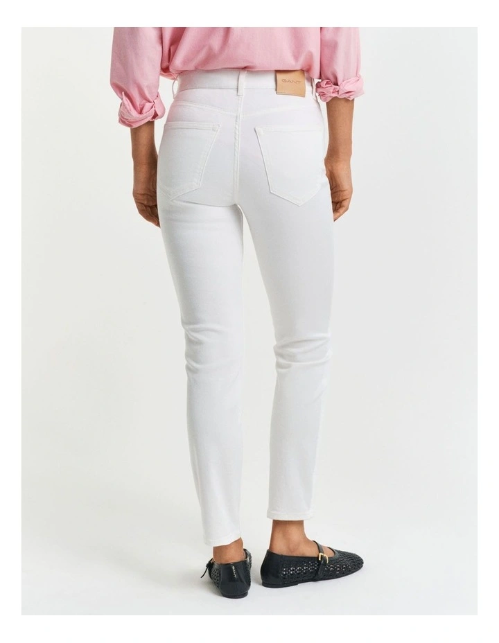 Slim Cropped Jeans in Eggshell image 2