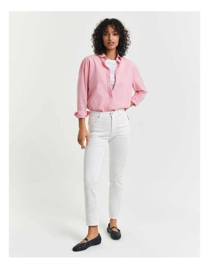 Slim Cropped Jeans in Eggshell image 3