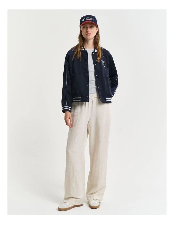 Relaxed Linen Blend Pull On Pant in Putty image 3