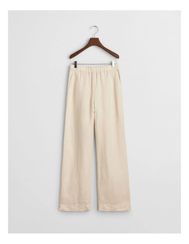 Relaxed Linen Blend Pull On Pant in Putty image 4