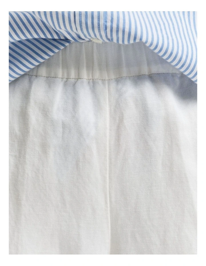 Relaxed Linen Blend Pull On Pants in Eggshell image 4