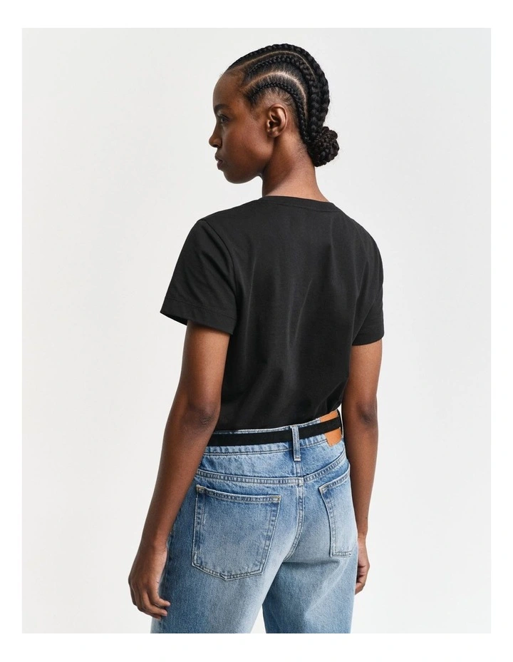Regular Shield Short Sleeve T-shirt in Black image 2