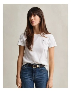 Regular Shield Short Sleeve T-shirt in White
