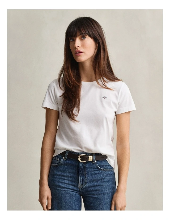 Regular Shield Short Sleeve T-shirt in White image 1