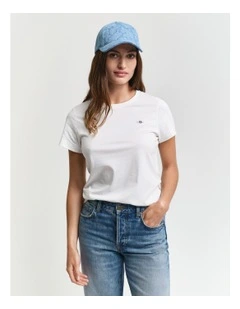 Regular Shield Short Sleeve T-shirt in White