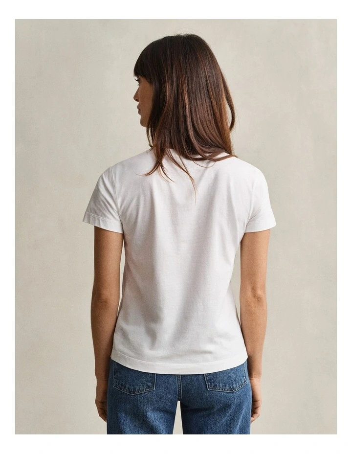 Regular Shield Short Sleeve T-shirt in White image 2
