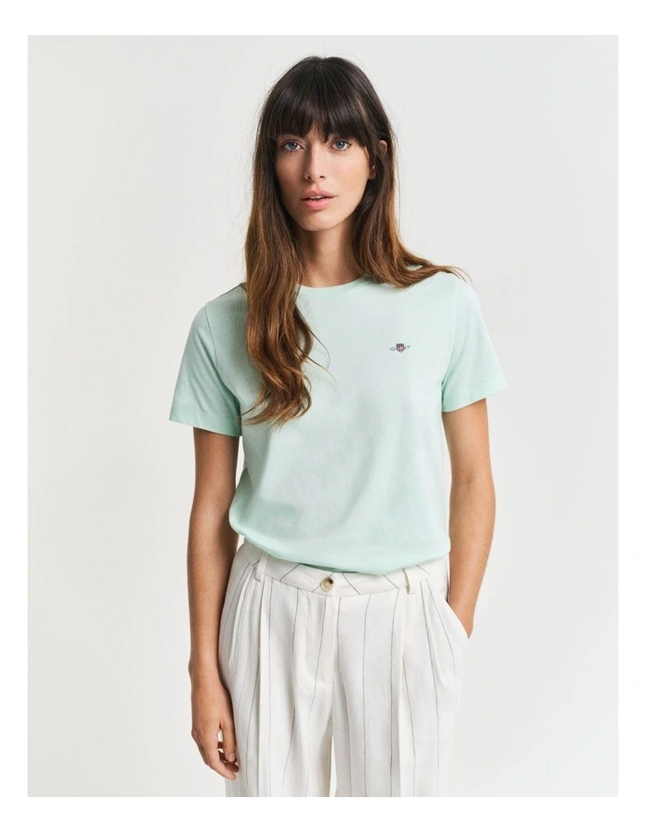 Regular Shield Short Sleeve T-shirt in Faded Mint image 1