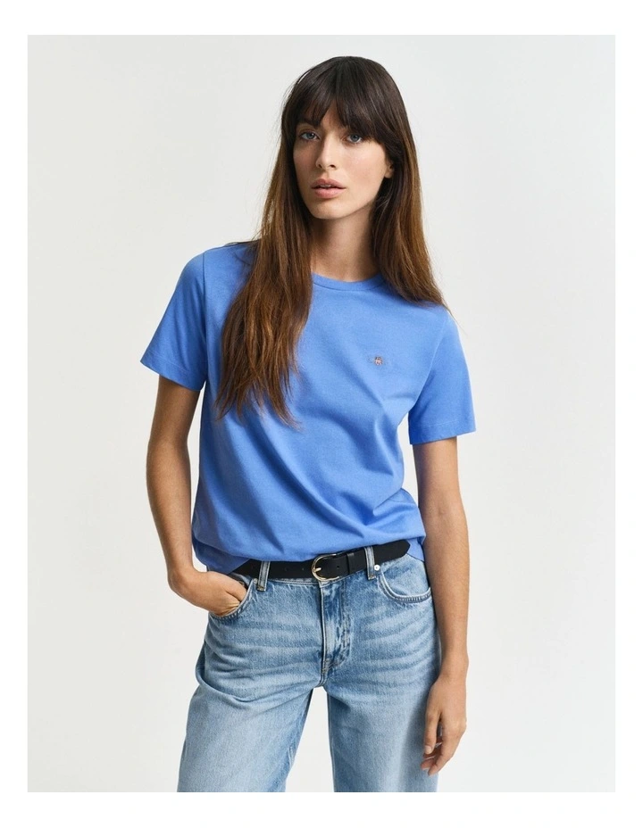 Regular Shield Short Sleeve T-shirt in Perfect Blue image 1