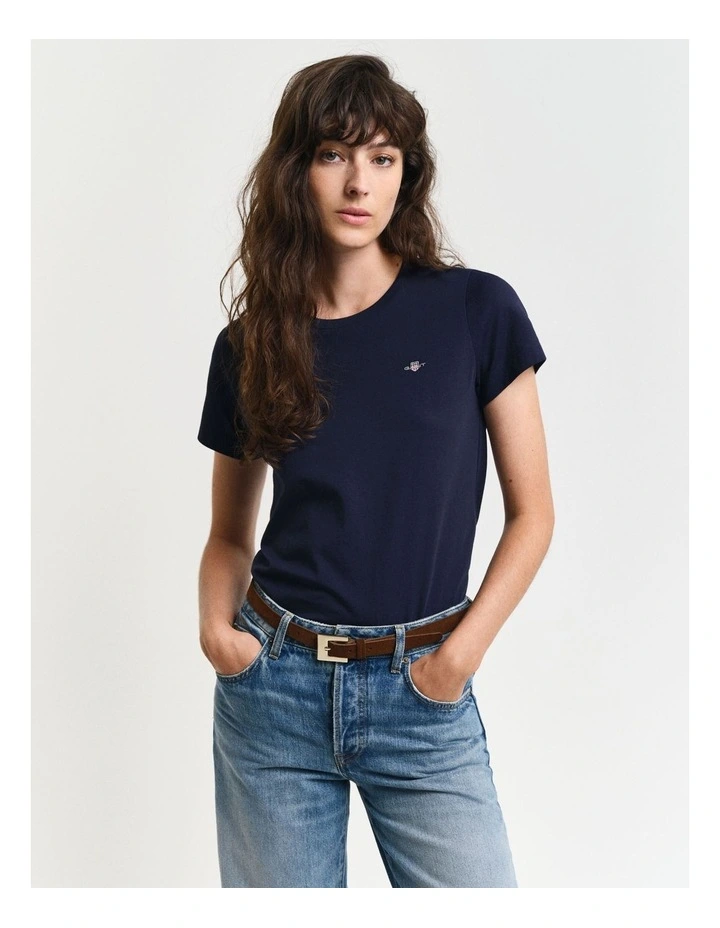 Regular Shield Short Sleeve T-shirt in Evening Blue image 1