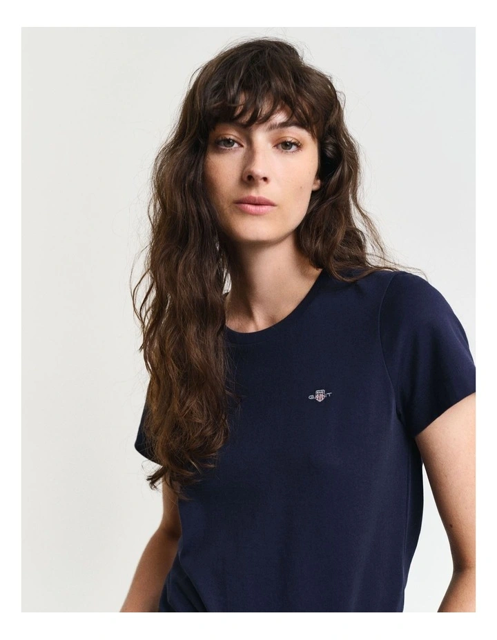Regular Shield Short Sleeve T-shirt in Evening Blue image 4