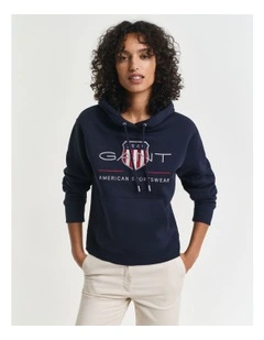 Archive Shield Hoodie in Evening Blue