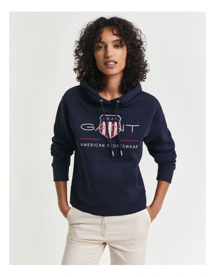 Archive Shield Hoodie in Evening Blue image 1