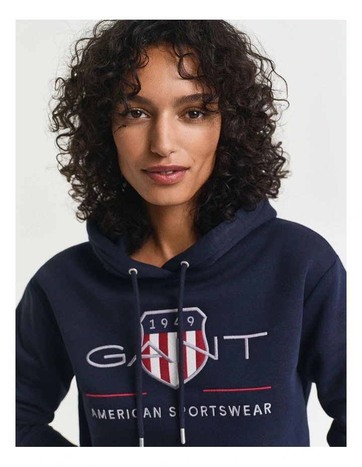 Archive Shield Hoodie in Evening Blue image 4