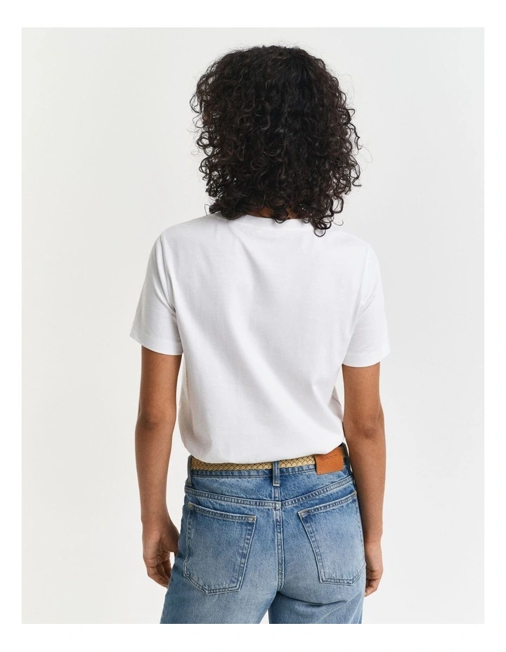 Regular Tonal Graphic Short Sleeve T-Shirt in Eggshell image 2