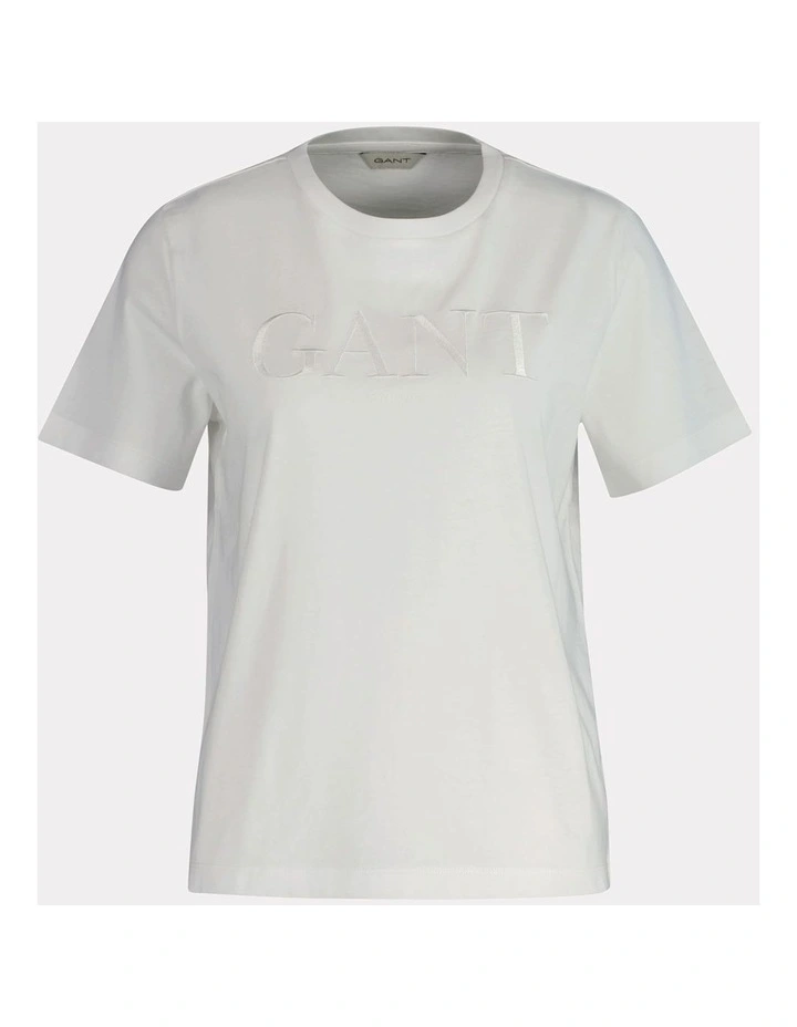 Regular Tonal Graphic Short Sleeve T-Shirt in Eggshell image 3