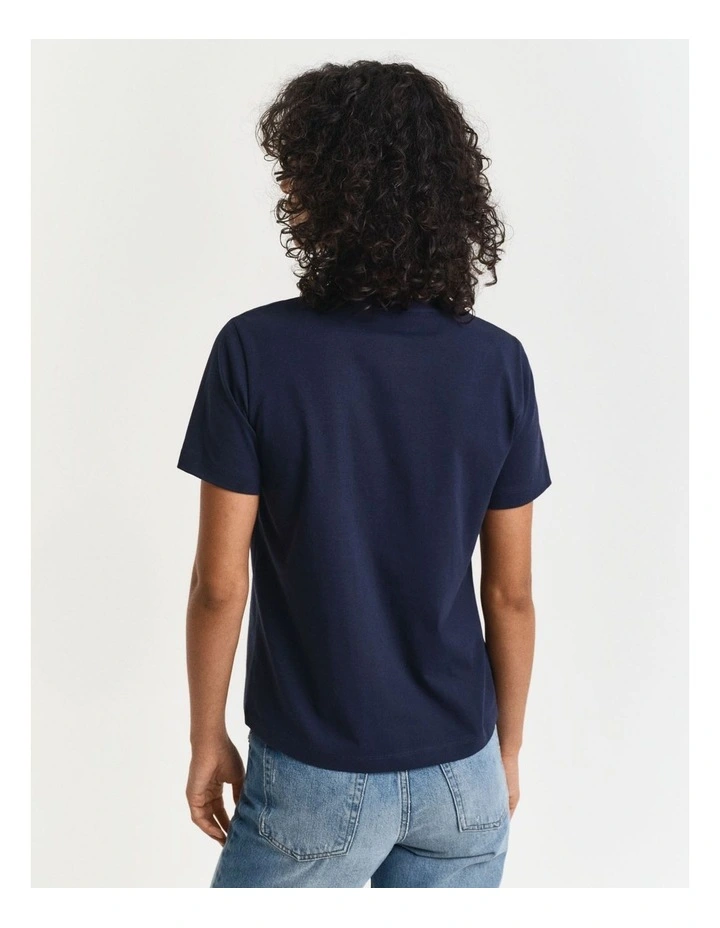 Regular Tonal Graphic Short Sleeve T-Shirt in Blue image 2