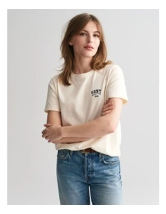 Regular Small Graphic Short Sleeve T-Shirt in Cream