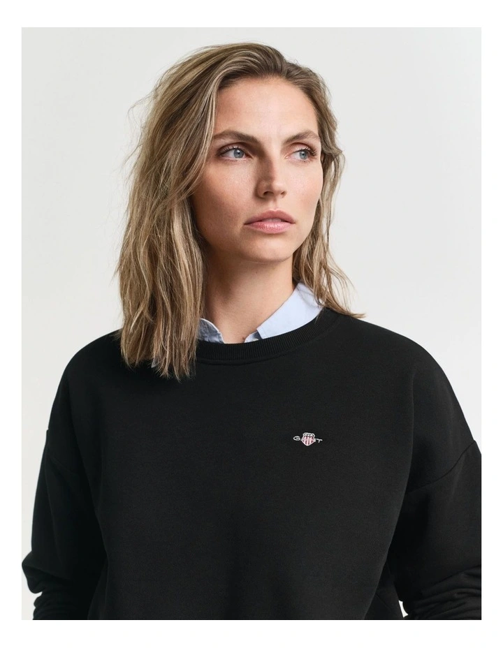 Shield Crew Neck Sweatshirt in Black image 3