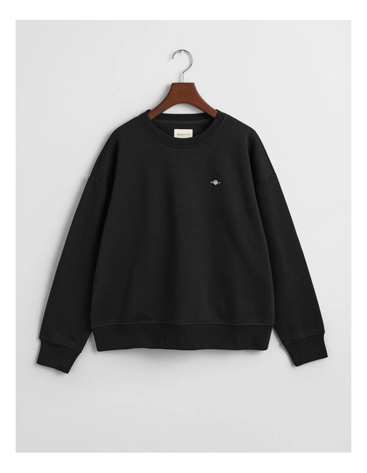 Shield Crew Neck Sweatshirt in Black image 5