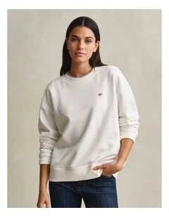 Shield Crew Neck Sweat in Eggshell
