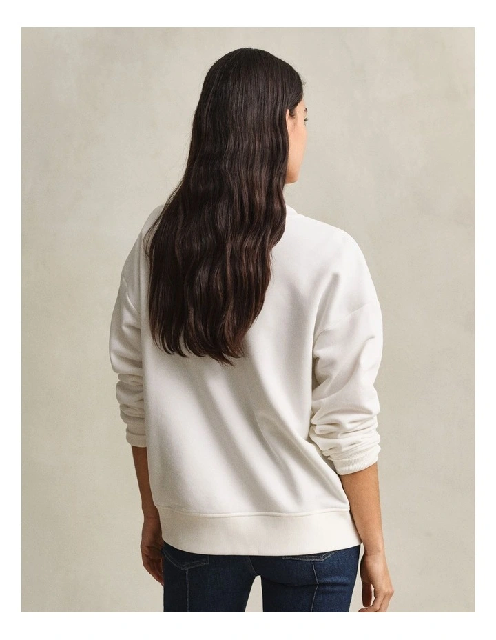 Shield Crew Neck Sweat in Eggshell image 2