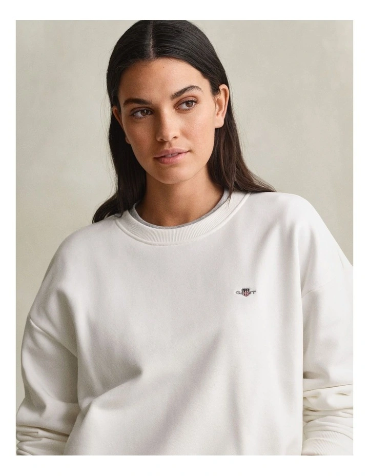 Shield Crew Neck Sweat in Eggshell image 4