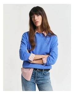 Shield Crew Neck Sweat in Perfect Blue