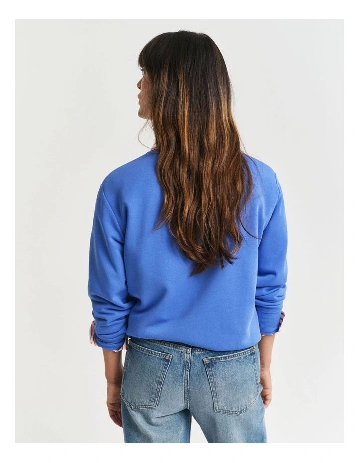Shield Crew Neck Sweat in Perfect Blue image 2