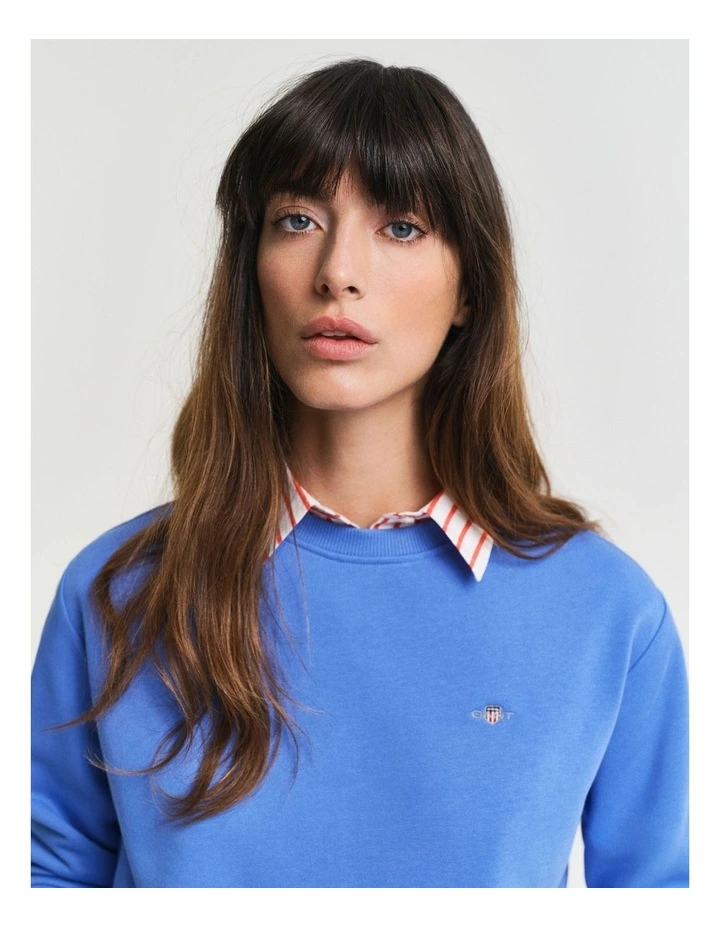 Shield Crew Neck Sweat in Perfect Blue image 4