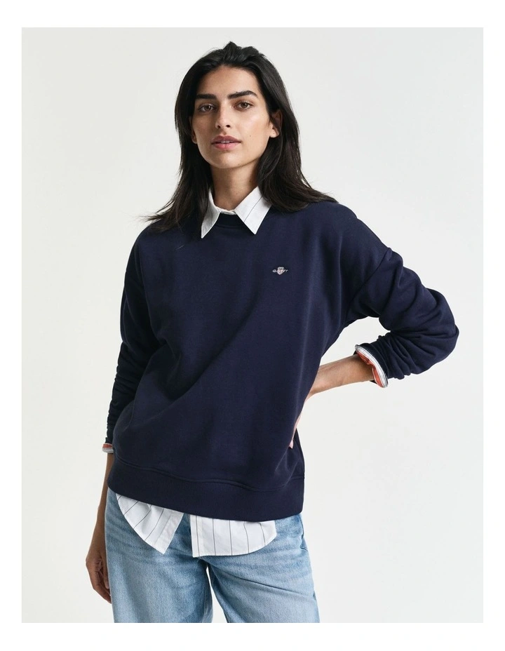 Shield Crew Neck Sweat in Evening Blue image 1